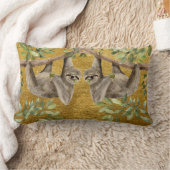 Rectangle Coussin doré - Dessin de paresseux (Couverture)
