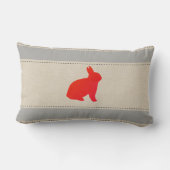 Rectangle Coussin drôle de rayures de lapin (Verso)