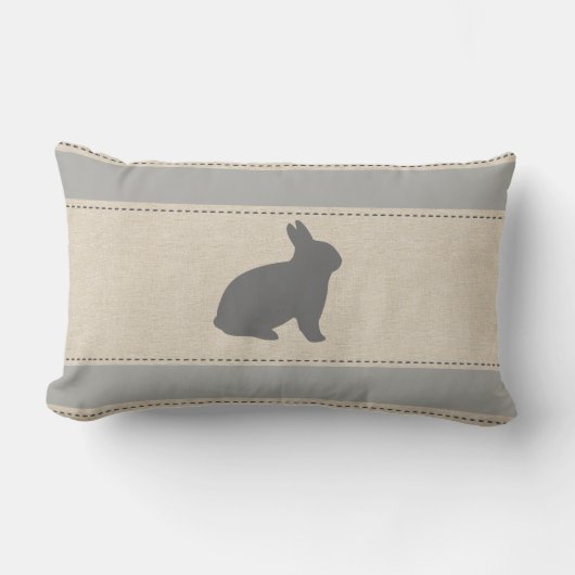 Rectangle Coussin drôle de rayures de lapin (Recto)