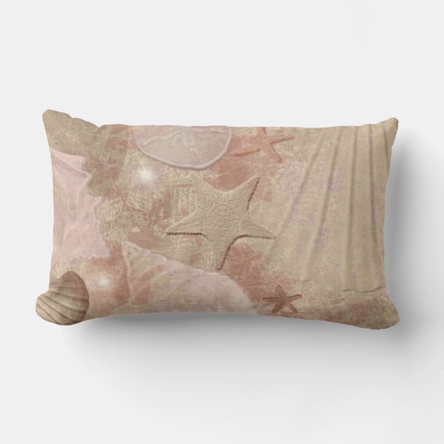 Rectangle Coussin élégant de coquillage rose (Recto)
