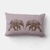 Rectangle Coussin Éléphant de Bébé (Rose Poussiéreux) (Verso)