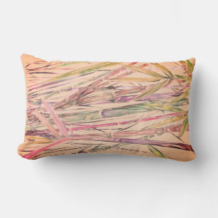 Rectangle Coussin en bambou d'aquarelle numérique d'origine