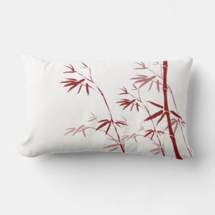 Rectangle Coussin en bambou rouge