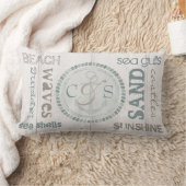 Rectangle Coussin en bois de plage nautique faite sur (Couverture)