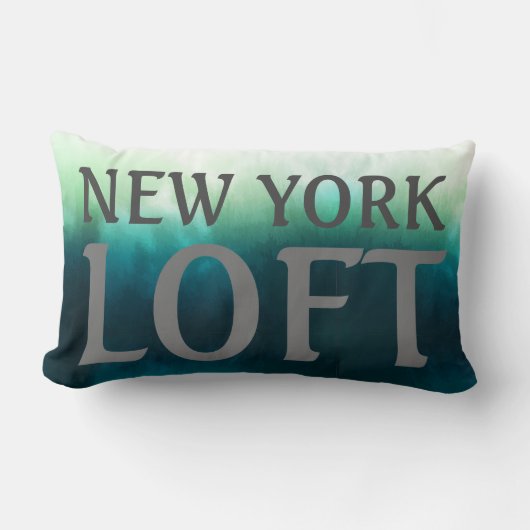 Rectangle Coussin en bois - New York Loft Blue/Green (Recto)