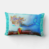 Rectangle Coussin en coton personnalisé Mermaid Pastel Océan (Verso)