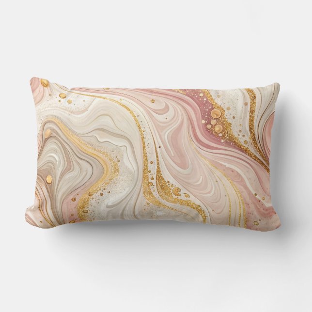 Rectangle Coussin en marbre Abstrait de luxe (Recto)