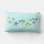 Rectangle Coussin en pastel mignon d'enfants d'éléphants (Verso)