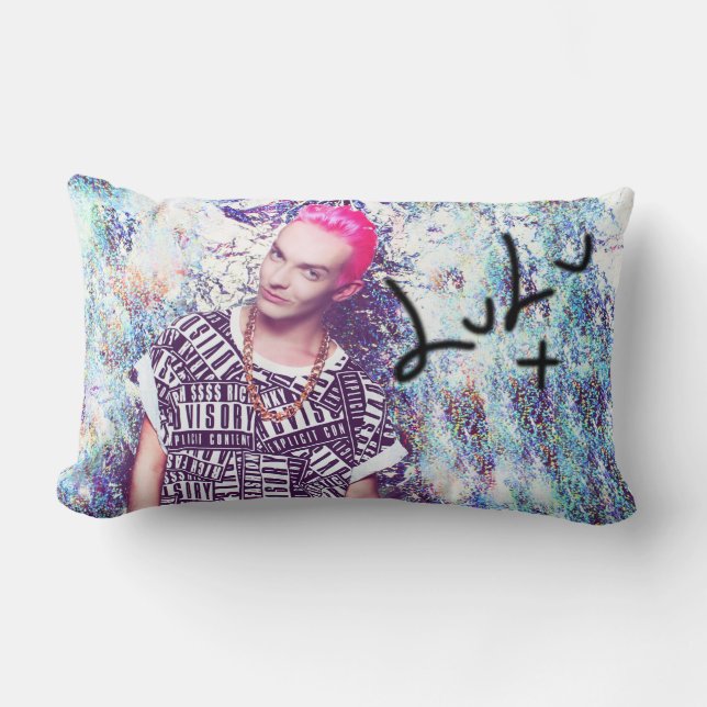 Rectangle Coussin en plastique de "Lulu signé par (Recto)