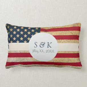 Rectangle Coussin fait sur commande de date de mariage de