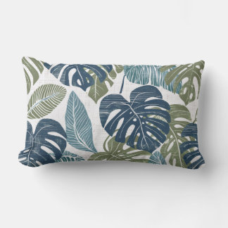 Rectangle Coussin Feuille Lumbar Palm