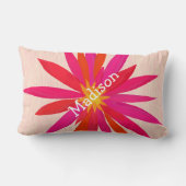Rectangle Coussin floral moderne rose et orange (Verso)