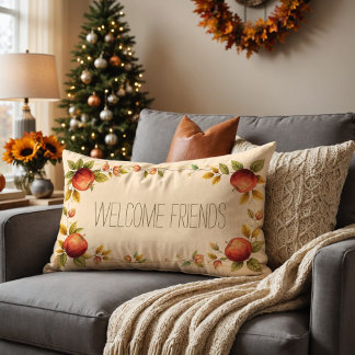 Rectangle Coussin Friendsgiving automnal Coeur Chaud Décor