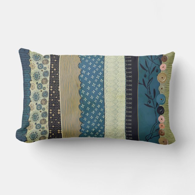 Rectangle Coussin gitan de MoJo - bleu et Tan (Recto)