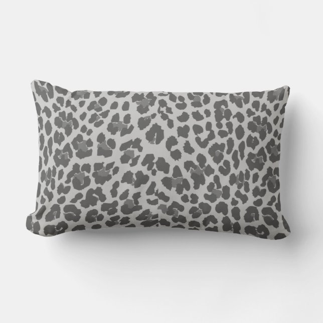 Rectangle Coussin gris élégant de motif d'empreinte de (Recto)