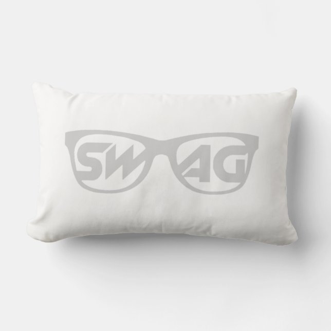Rectangle Coussin gris et blanc 2 faces Swag (Recto)