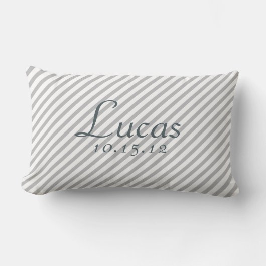 Rectangle Coussin gris et blanc de crèche de date de (Recto)