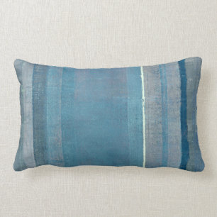 Rectangle Coussin gris et bleu de "brouillard" d'art