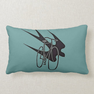 Rectangle Coussin gris vintage de silhouette d'oiseau de