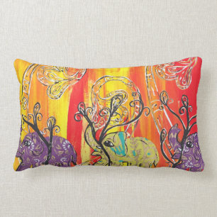Rectangle Coussin heureux de défilé d'éléphant