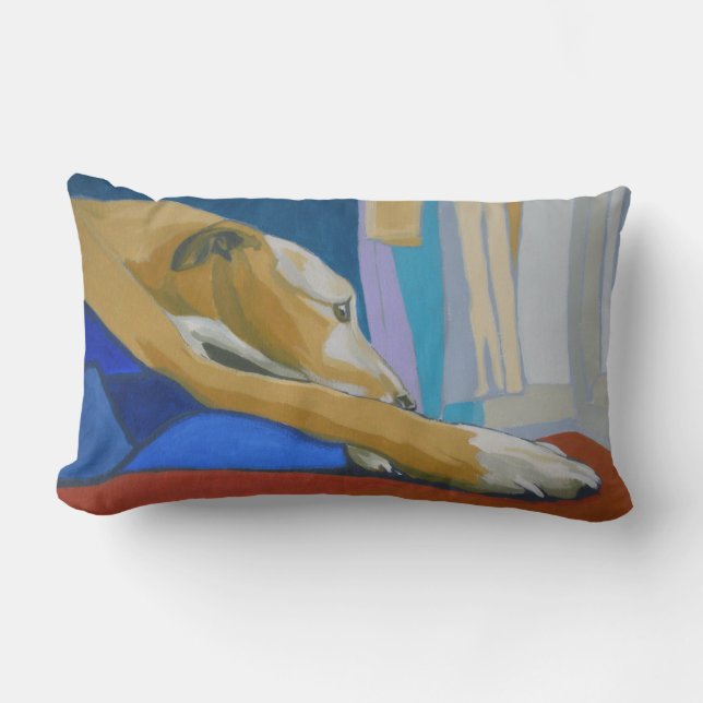 Rectangle Coussin jaune de Lurcher (Recto)