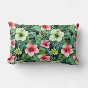 Rectangle Coussin jeté Palmiers Floraux Tropicaux