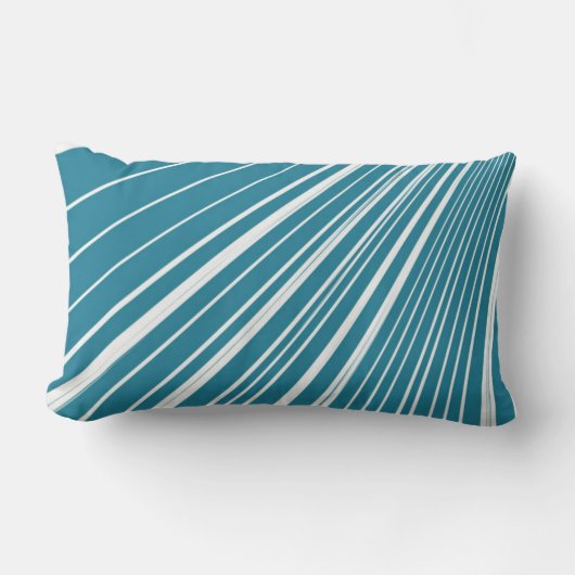 Rectangle Coussin Jeté Rayé Bleu Aqua Blanc (Recto)