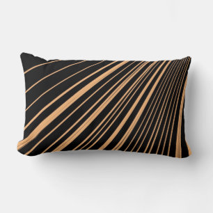 Rectangle Coussin Jeté Rayé Orange Noir
