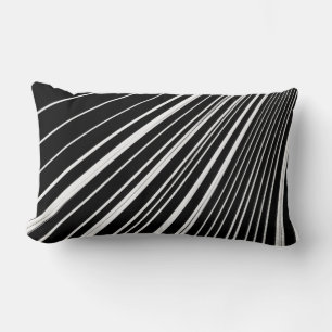 Rectangle Coussin Jeté Rayure Gris Noir