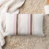 Rectangle Coussin Jeté Rayure Rose & Blanc Or Noir (Couverture)