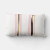 Rectangle Coussin Jeté Rayure Rose & Blanc Or Noir (Verso)