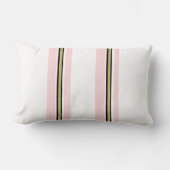 Rectangle Coussin Jeté Rayure Rose & Blanc Or Noir (Recto)