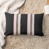 Rectangle Coussin Jeté Rayure Rose & Blanc Or Noir (Couverture)