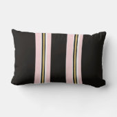 Rectangle Coussin Jeté Rayure Rose & Blanc Or Noir (Verso)