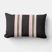 Rectangle Coussin Jeté Rayure Rose & Blanc Or Noir (Recto)