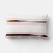 Rectangle Coussin Jeté Rayure Rose & Blanc Or Noir (Verso)