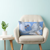 Rectangle Coussin jumeau volant de bébés et de cigogne (Chaise)
