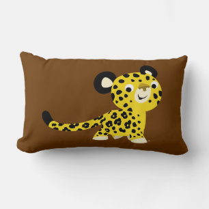 Rectangle Coussin Leopard sympathique pour les caricatures