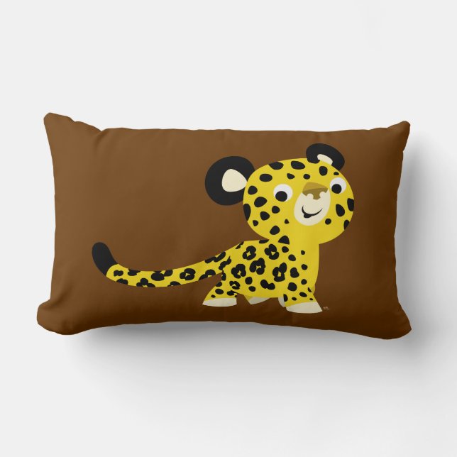 Rectangle Coussin Leopard sympathique pour les caricatures (Recto)