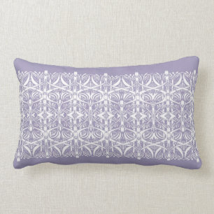 Rectangle Coussin lilas et blanc de motif de Nouveau