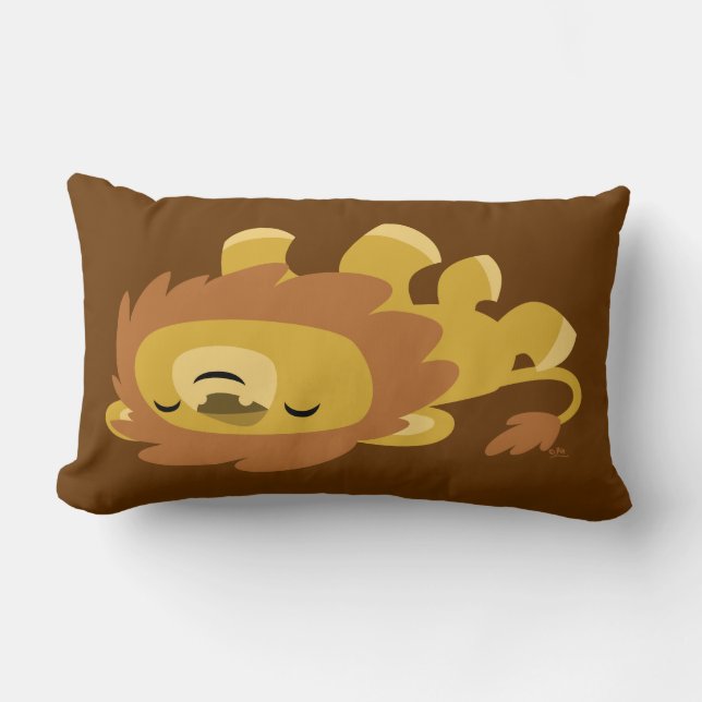 Rectangle Coussin Lion Lazy Cartoon mignon (Recto)