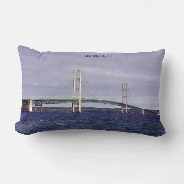 Rectangle Coussin lombaire à double escompte du pont Mackina (Recto)
