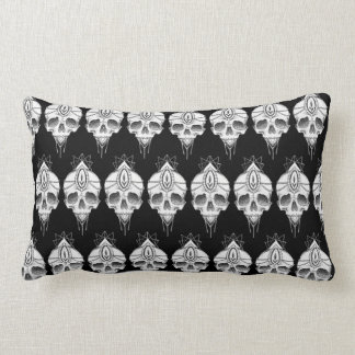 Rectangle Coussin lombaire à impression crâne noir et blanc