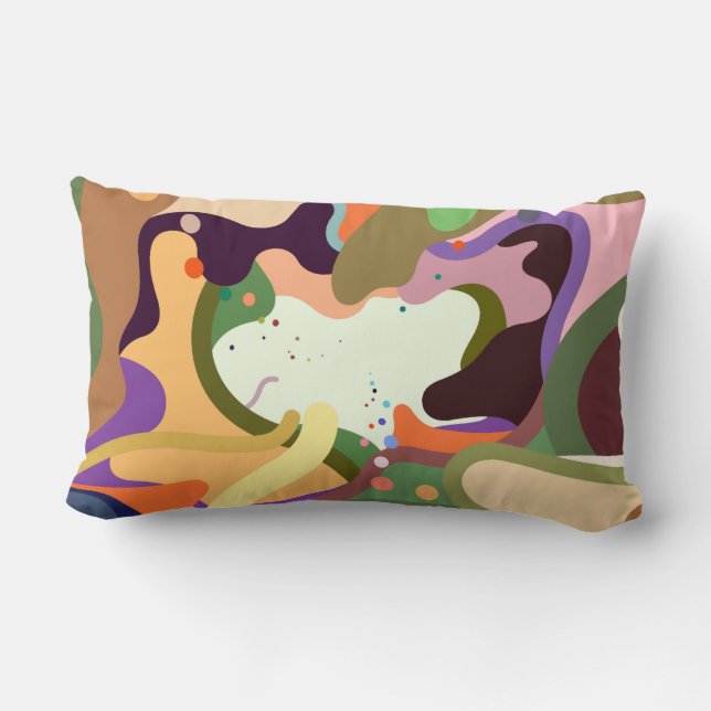 Rectangle Coussin Lombaire Abstrait Color Splash – Art Moder (Verso)