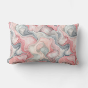 Rectangle « Coussin lombaire abstrait rose et gris »