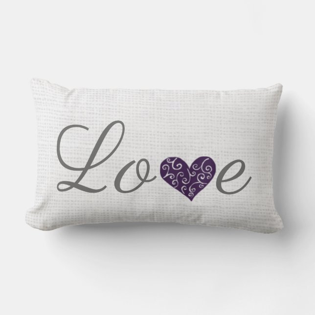 Rectangle Coussin lombaire d'amour et de coeur (Recto)