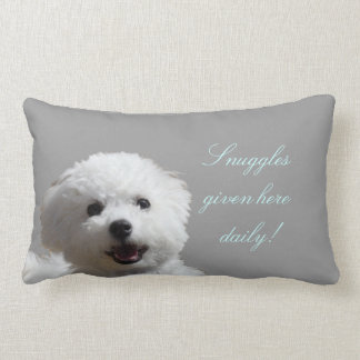 Rectangle Coussin lombaire de câlin heureux de Bichon