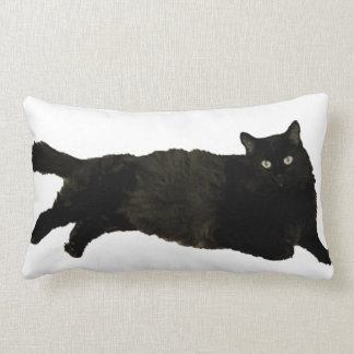 Rectangle coussin lombaire de chat noir