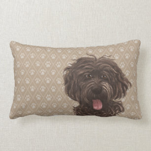Rectangle Coussin lombaire de chien de Labradoodle