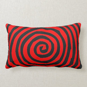Rectangle Coussin lombaire de conception en spirale   rouge